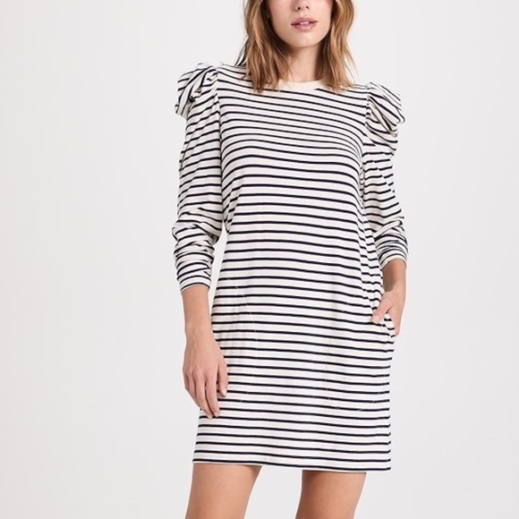 Clare V Striped Le Puff Dress Size M - Picture 3 of 11